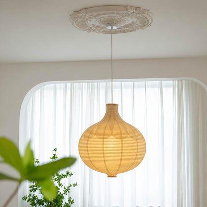 Mayu pendant light 22.4 inch reading corner armchair cozy intimate warm ambient sculptural oval cocoon Japanese Japandi lifestyle interior