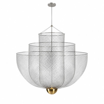 Small 17.7-inch silver Meshmatics chandelier as a modern accent in a hallway