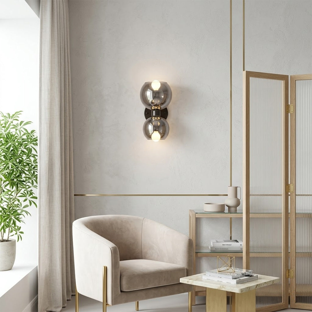 Mira wall sconces in a row along hallway warm even rhythm modern interior