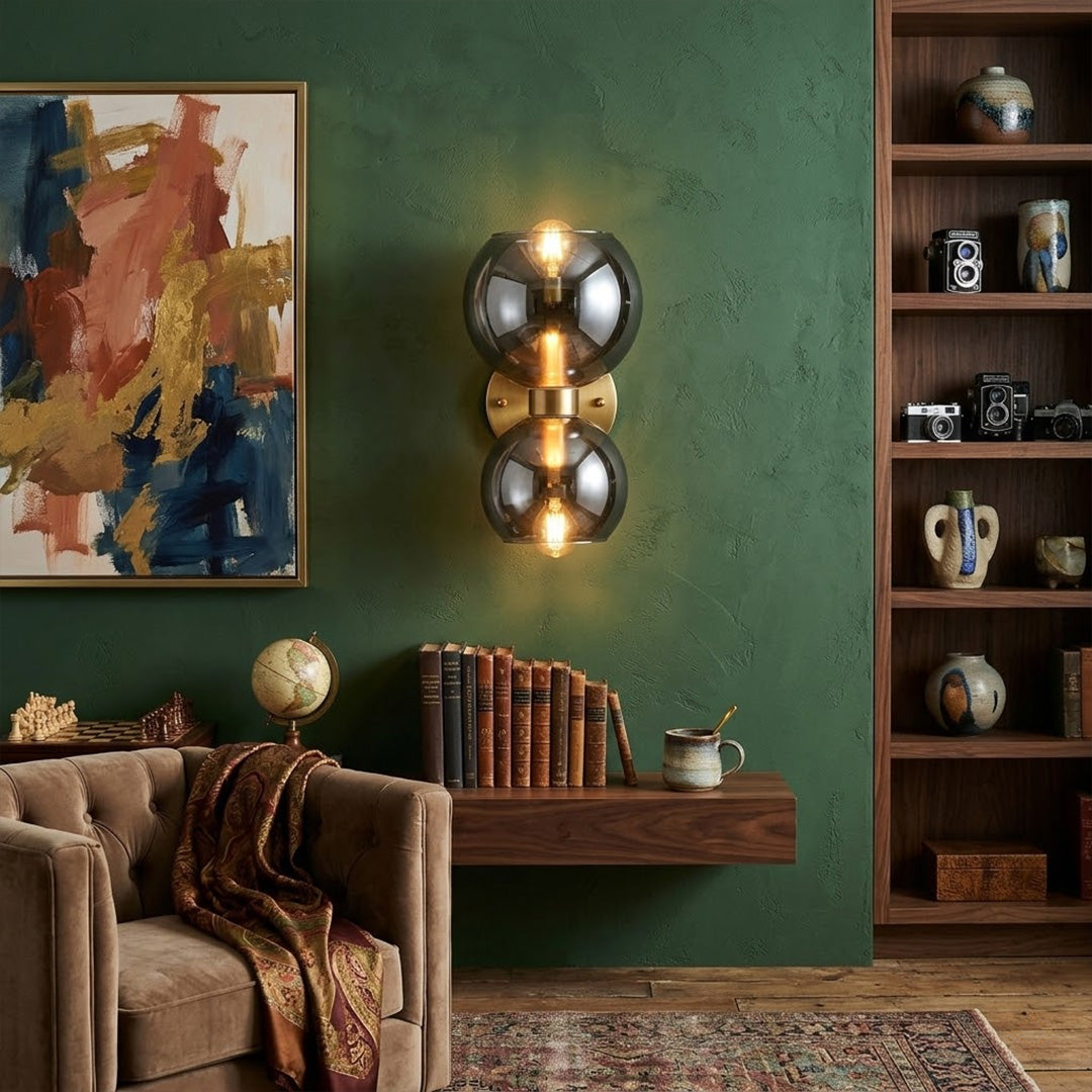 Mira wall sconces in a row along hallway warm even rhythm modern interior