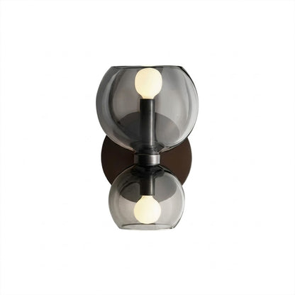 Mira wall sconce matte black arm chrome glass shade modern white background