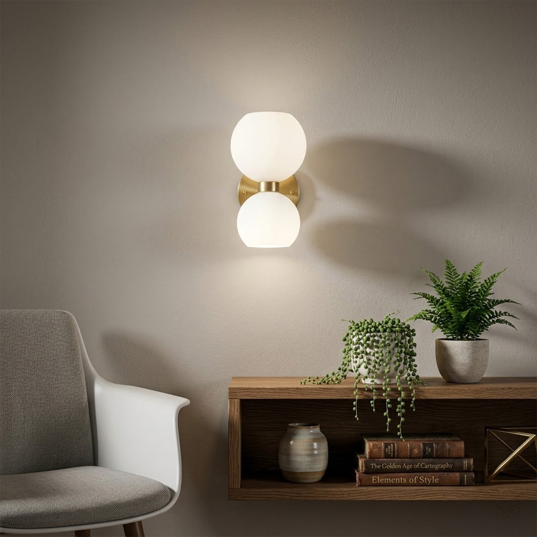 Mira wall sconces in a row along hallway warm even rhythm modern interior
