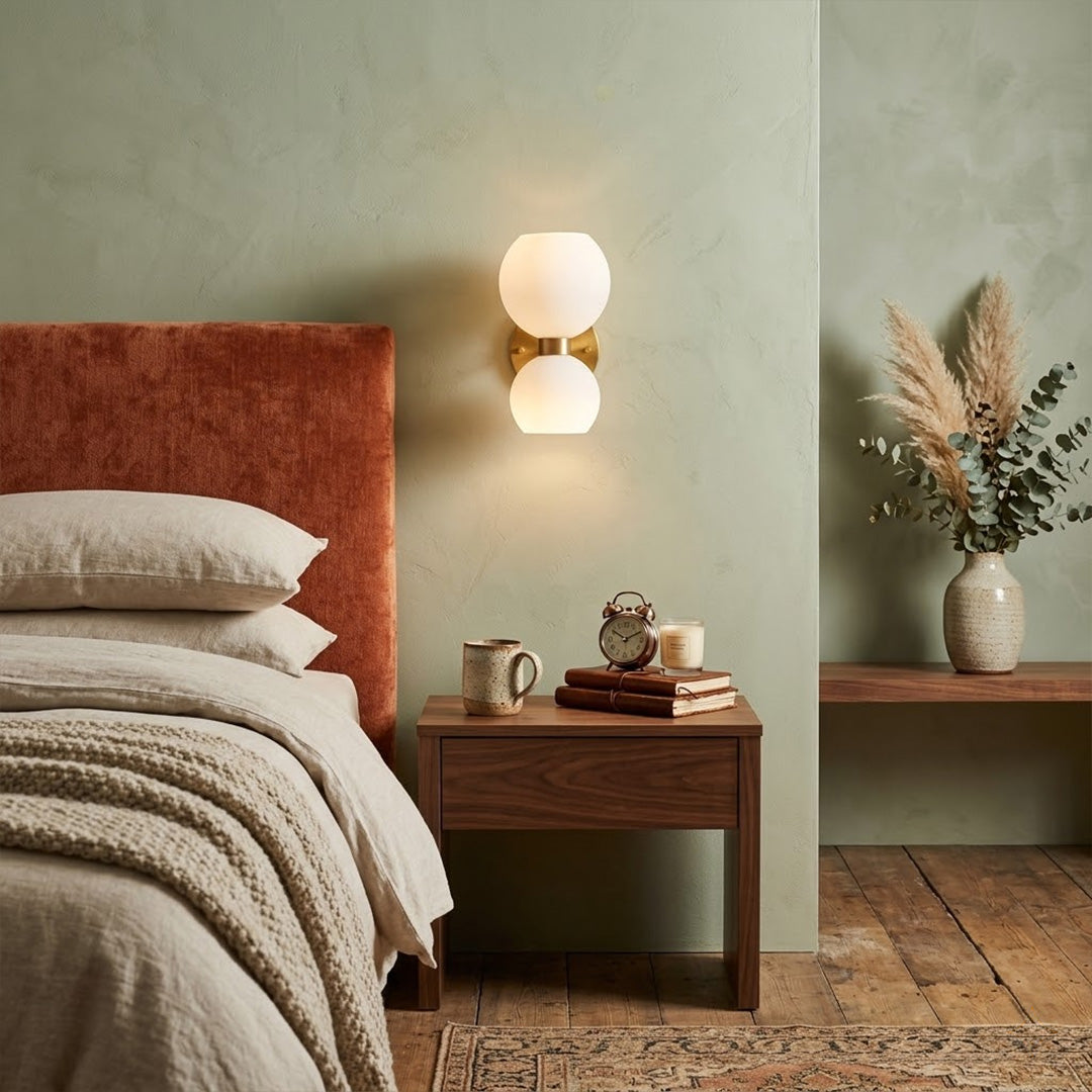 Mira wall sconces in a row along hallway warm even rhythm modern interior