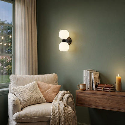 Mira wall sconces in a row along hallway warm even rhythm modern interior