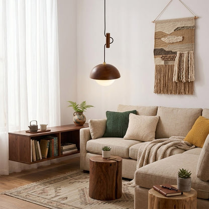 Mochi mini pendant bedside Japandi bedroom soft 3000K warm ambient glow above nightstand