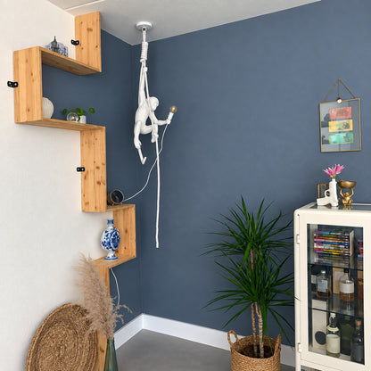 White Monkey pendant light bringing a fun whimsical touch to a kids playroom