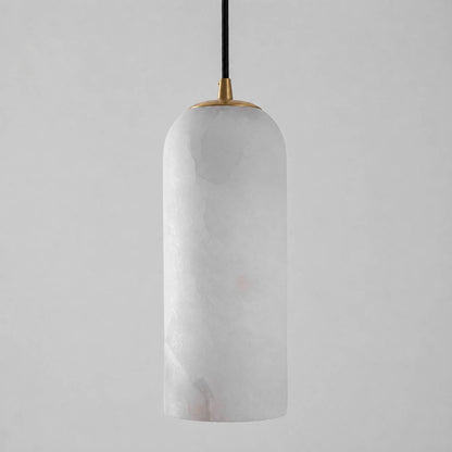 Monvela alabaster pendant light natural stone organic veining unique pattern detail close up translucent craftsmanship