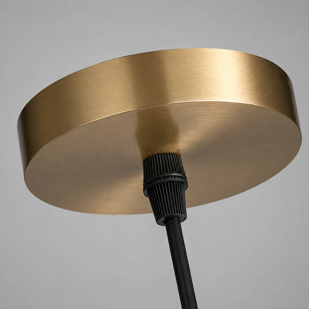 Monvela alabaster pendant light polished brass metal hardware fitting detail close up luxurious warm