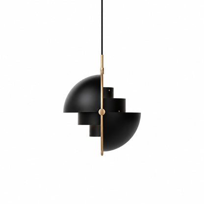 Small 10.2-inch black and copper Emisfero pendant light over a breakfast bar