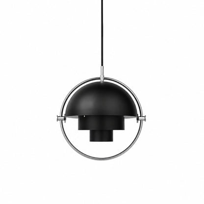 Small 10.2-inch black and chrome Emisfero pendant light as a sleek accent