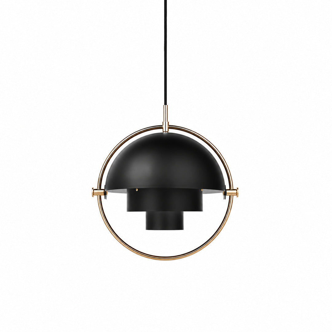 Small 10.2-inch black and copper Emisfero pendant light over a breakfast bar