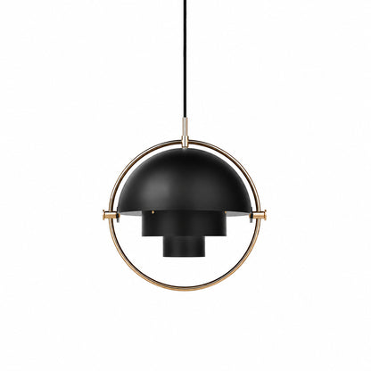 Small 10.2-inch black and copper Emisfero pendant light over a breakfast bar
