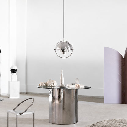 Small Emisfero hemisphere pendant light over a breakfast bar counter