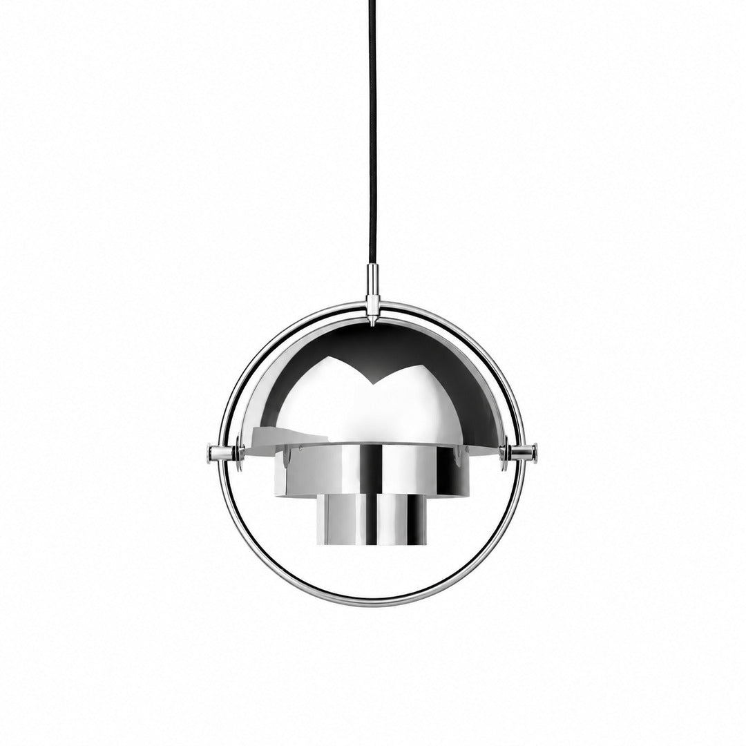 Small 10.2-inch chrome Emisfero hemisphere pendant light over a kitchen island