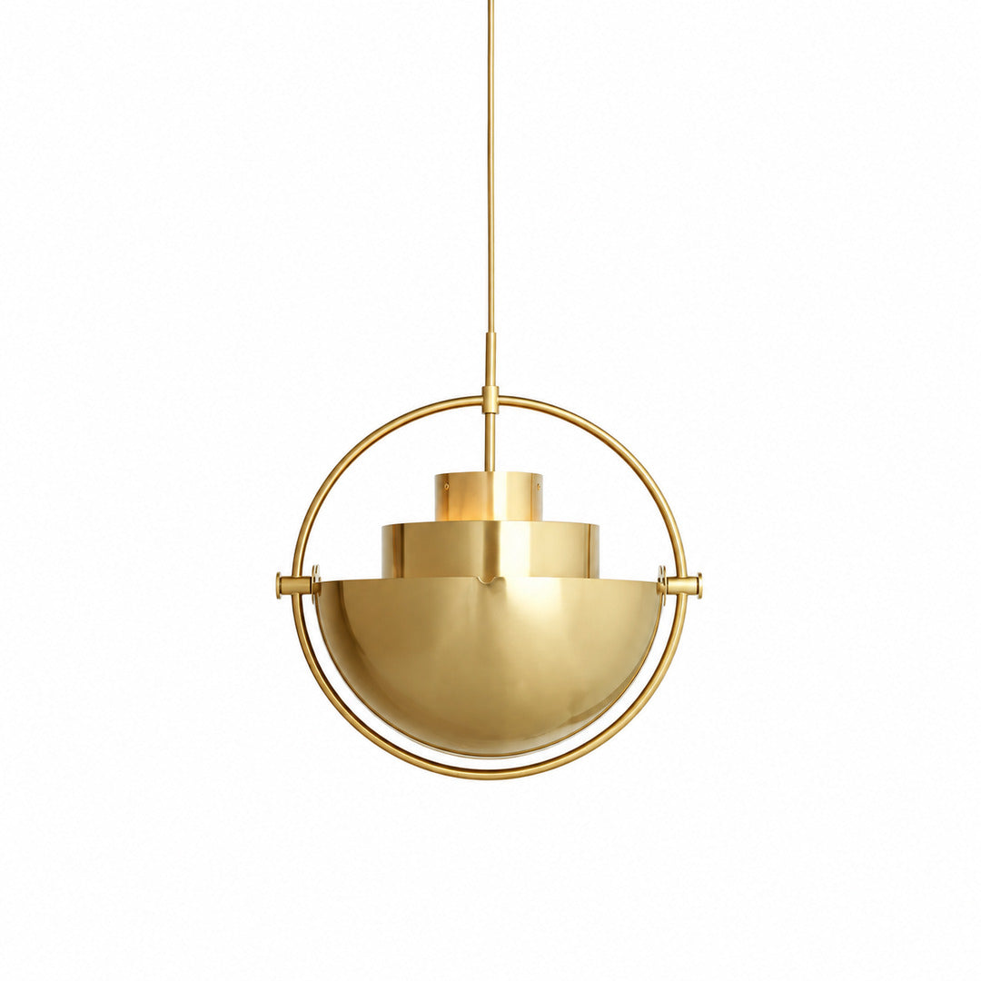 Small 10.2-inch copper Emisfero hemisphere pendant light as a warm accent over a table