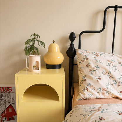 Nashi table lamp cream modern bedroom bedside reading warm 3000K glow cordless pear shaped USB rechargeable intimate cozy lifestyle interior American home
