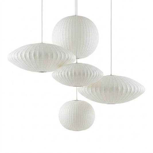 Nelson style bubble pendant 9 models complete overview Saucer Ball Pear Crisscross Cigar Apple Lantern all shapes Mid Century iconic family