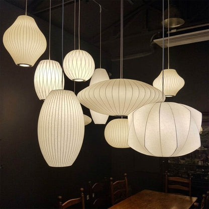 Nelson style bubble pendant 9 models complete overview Saucer Ball Pear Crisscross Cigar Apple Lantern all shapes Mid Century iconic family