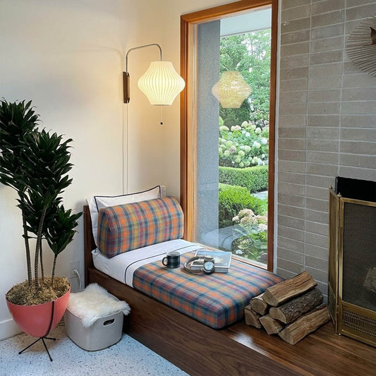 Nelson style wall sconce renter friendly plug in no hardwiring apartment rental mid century modern easy install lifestyle