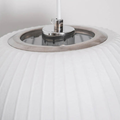 Nelson style bubble wall sconce Saucer Model D 16 inch flat wide white polymer walnut wood arm plug in mid century white background