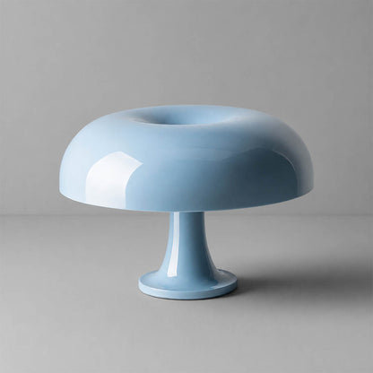 Nesso table lamp light blue sky painted acrylic 1965 Italian mushroom design icon Compasso d'Oro 12.6 inch small bedside collectible statement white background