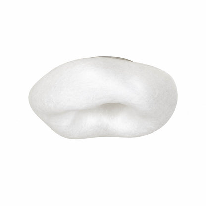 Nimbus mulberry silk cloud ceiling lamp 20 inch white natural handcrafted asymmetric cloud form warm 3000K integrated LED Japandi Zen Wabi Sabi minimalist flush mount white background