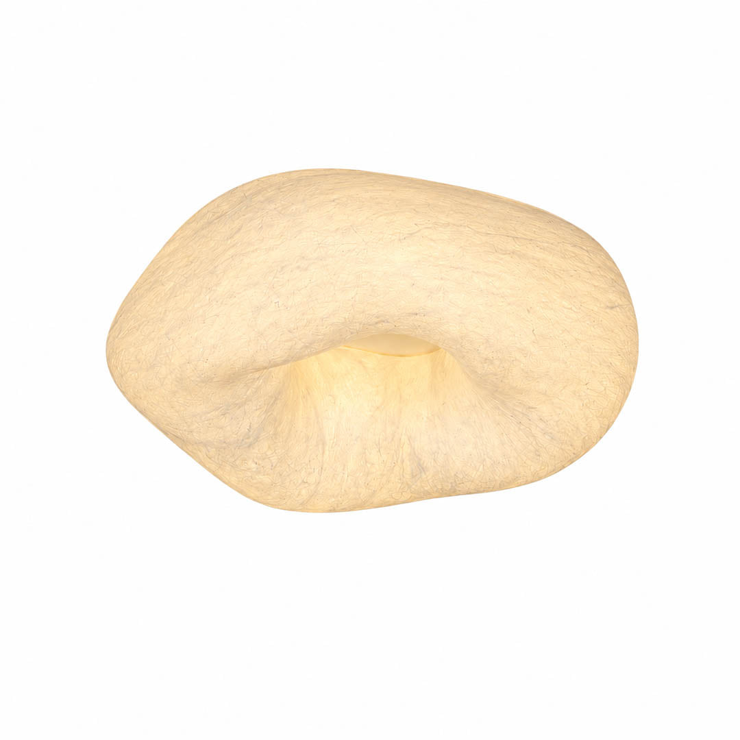 Nimbus mulberry silk cloud ceiling lamp 20 inch white triac warm dimming smooth dimmable atmospheric bedroom living room Japandi Zen premium Wabi Sabi flush mount white background