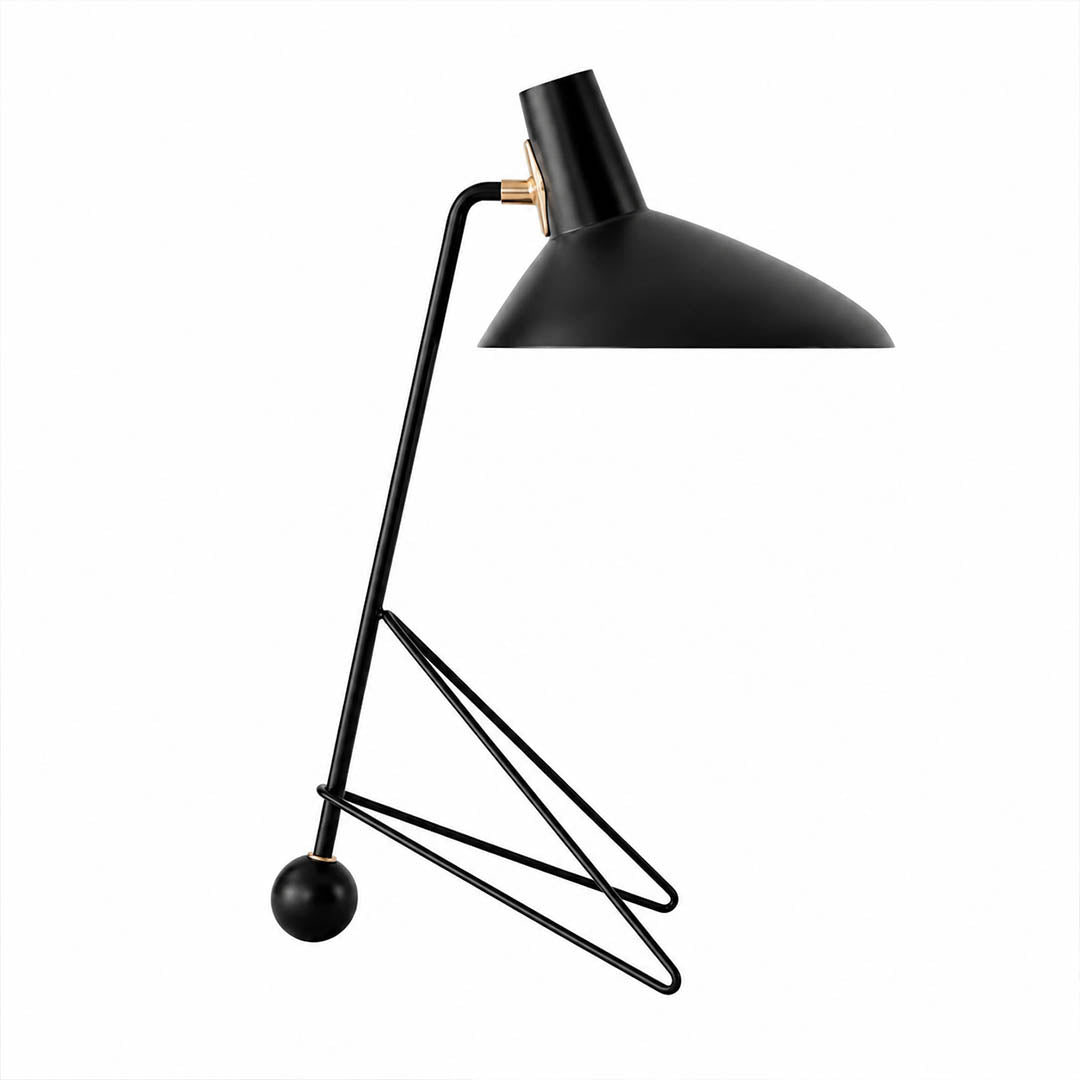 Nocta geometric metal table lamp matte black sculptural geometric base adjustable shade modern industrial white background front view