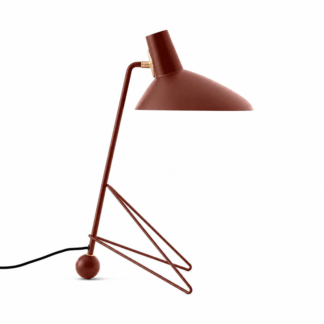 Nocta geometric metal table lamp red metal sculptural geometric base adjustable shade modern industrial white background front view