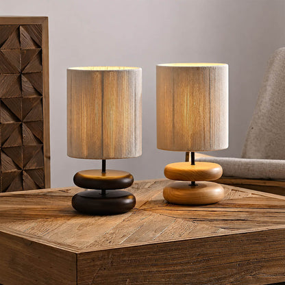 Noda woven wood table lamp living room side table wood hemp woven warm ambient cozy American home lifestyle interior styled