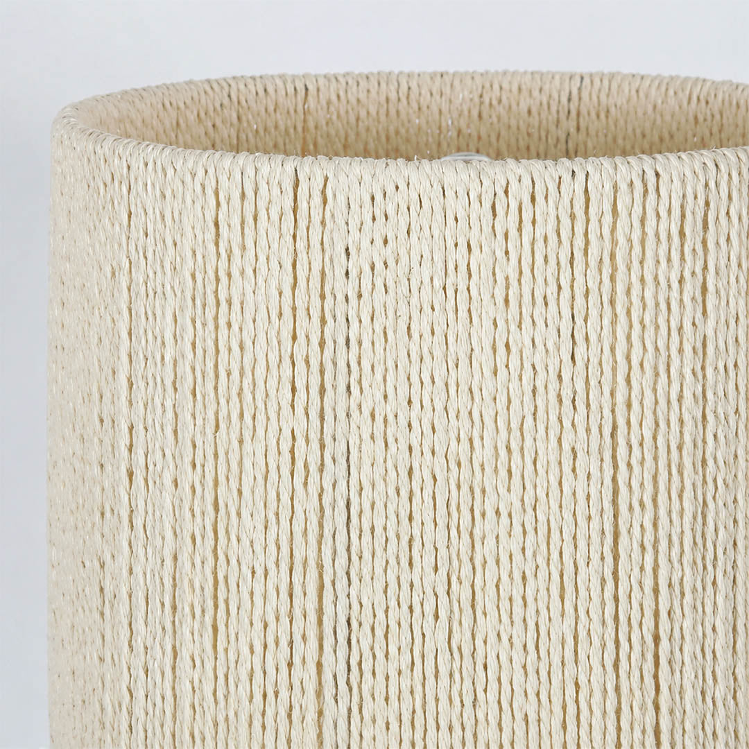 Noda woven wood table lamp hemp rope woven shade texture handcrafted artisanal detail close up natural