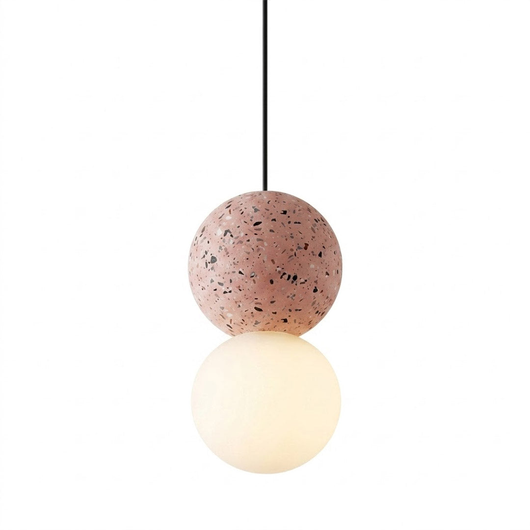 Norra concrete mini pendant light Pink and White soft modern feminine 4.7 inch small white background