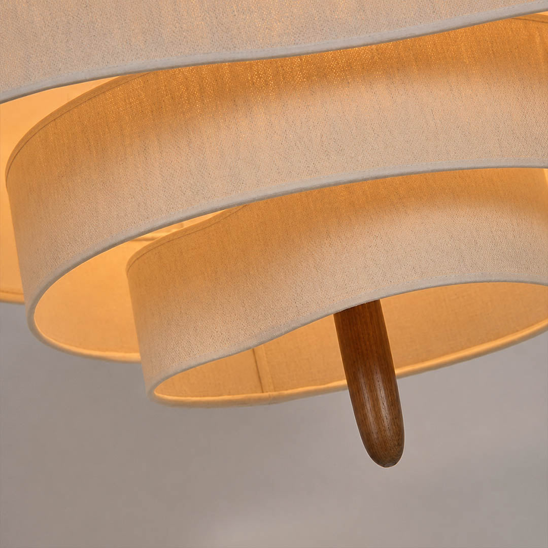 Nuvola pendant light signature multi-layered off-white fabric shade triple layer soft textured Scandinavian Japandi tradition detail close up craftsmanship