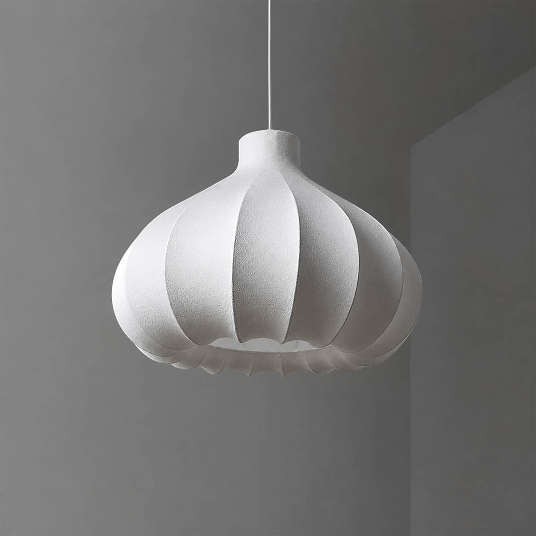 Odalia XL 26.7 inch silk drum pendant boutique hotel lobby restaurant hospitality commercial modern minimalist statement warm ambient lifestyle interior
