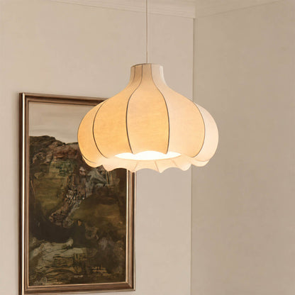 Odalia medium 19.6 inch silk drum pendant modern foyer entryway welcoming warm ambient Japandi minimalist Scandinavian lifestyle interior