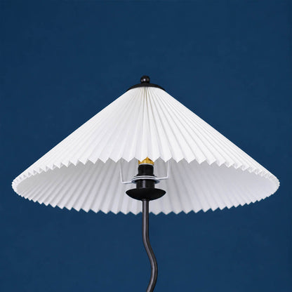 Onda floor lamp complete composition squiggle base fabric drum shade sculptural presence postmodern inspired proportion architectural