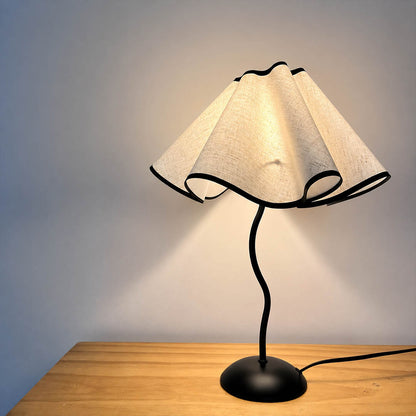Onda table lamp modern home office study desk statement vintage inspired warm ambient sculptural squiggly base pleated shade elegant functional lifestyle interior