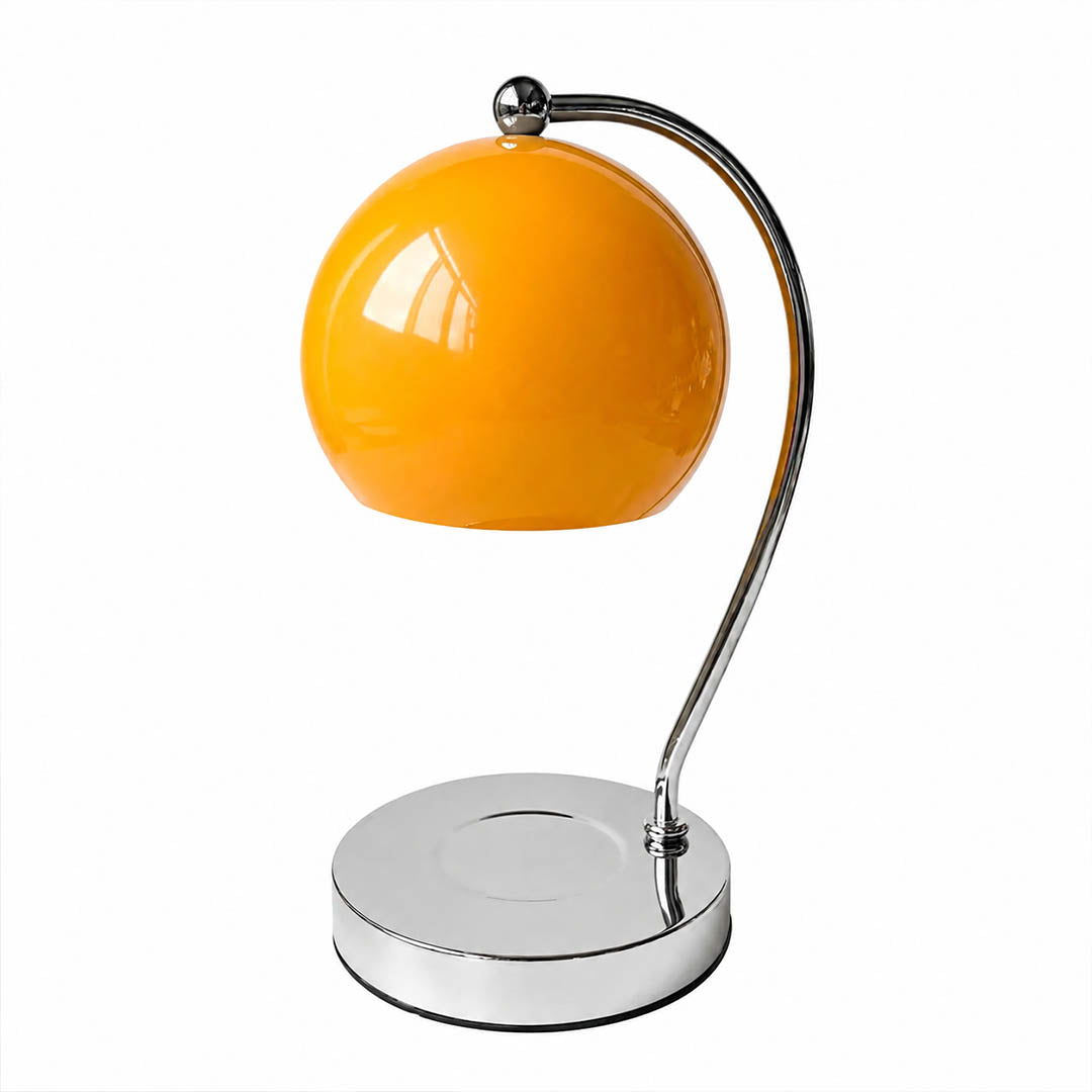 Orbet sphere candle warmer lamp chrome orange spherical shade scent warmer cute white background front view