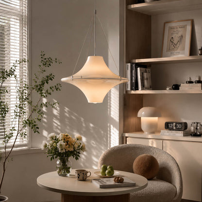 Orbis acrylic pendant light breakfast bar counter opal white disc soft glow modern kitchen American home lifestyle interior