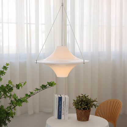 Orbis acrylic pendant light illuminated opal white acrylic soft diffused even glow detail close up cozy