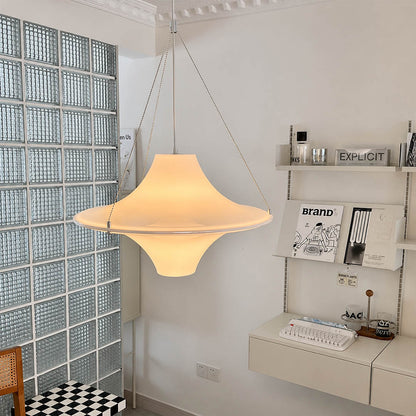 Orbis acrylic pendant light bedroom opal white disc soft warm glow modern minimalist American home lifestyle interior styled
