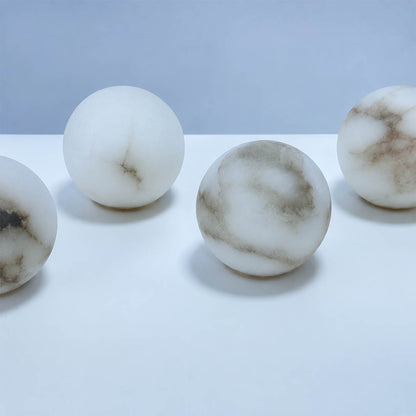 Orbita alabaster globe pendant light galactic cluster brass rods spheres structure top view arrangement detail sculptural