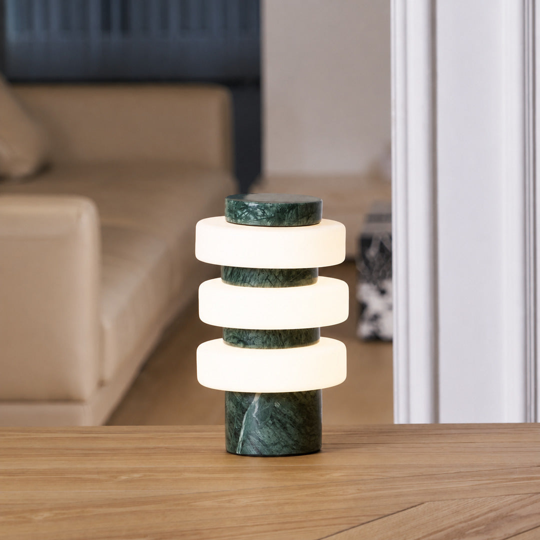 Orbita travertine table lamp yellow travertine green marble finishes comparison reference