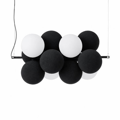 Palina balloon bubble PVC cluster pendant light horizontal 22.8 inch anthracite grey deep charcoal rounded shades G9 sockets modern retro kitchen island white background