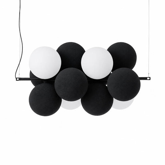 Palina balloon bubble PVC cluster pendant light horizontal 22.8 inch anthracite grey deep charcoal rounded shades G9 sockets modern retro kitchen island white background