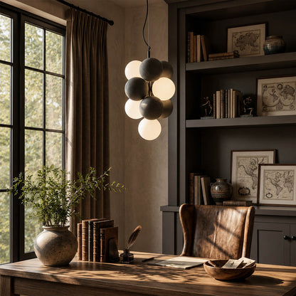 Palina horizontal terracotta balloon bubble PVC cluster pendant cafe restaurant hospitality commercial statement retro modern warm ambient lifestyle interior