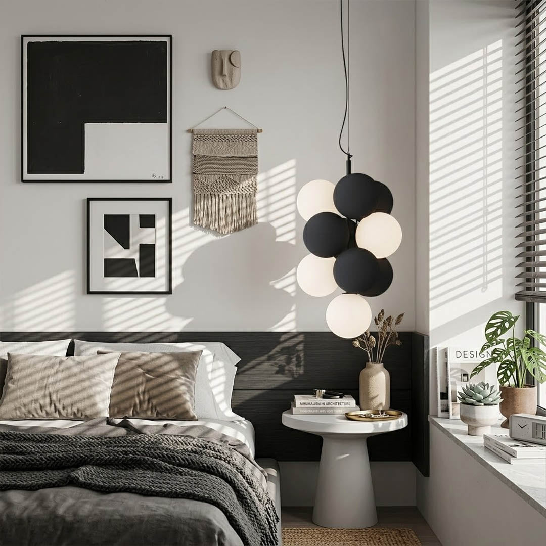 Palina horizontal terracotta balloon bubble PVC cluster pendant cafe restaurant hospitality commercial statement retro modern warm ambient lifestyle interior