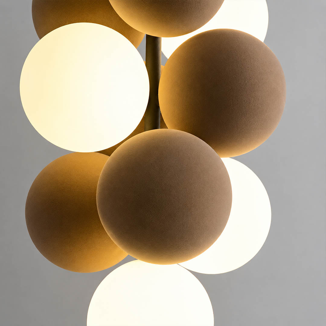 Palina PVC premium polymer bubble shade smooth matte finish translucent handcrafted detail close up craftsmanship