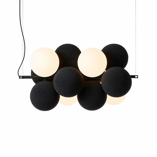 Palina balloon bubble PVC cluster pendant light horizontal 22.8 inch anthracite grey deep charcoal rounded shades G9 sockets modern retro kitchen island white background
