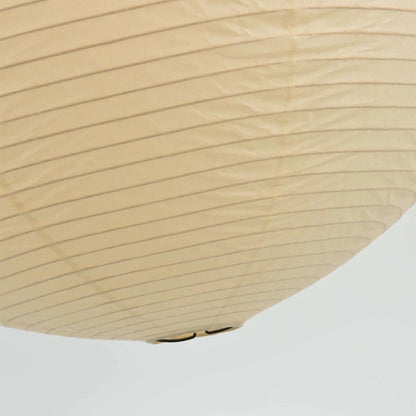 Paper globe pendant bottom shade detail, japandi wabi sabi paper lamp bottom cover
